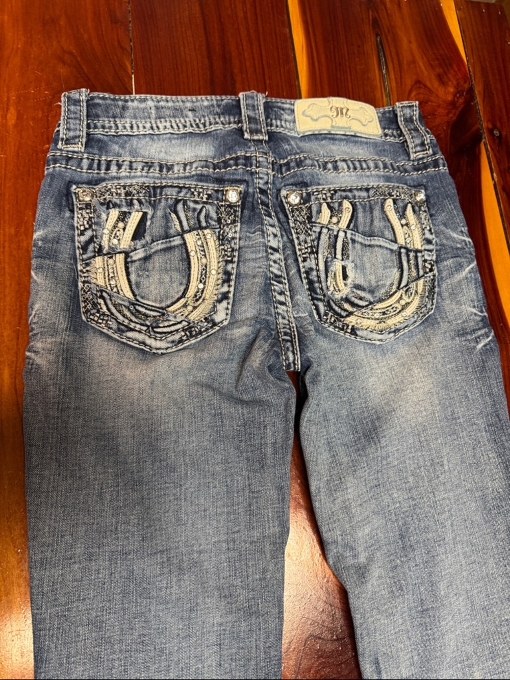 Miss Me Light Blue Washed Flare Jeans T1 - Picture 10 of 11